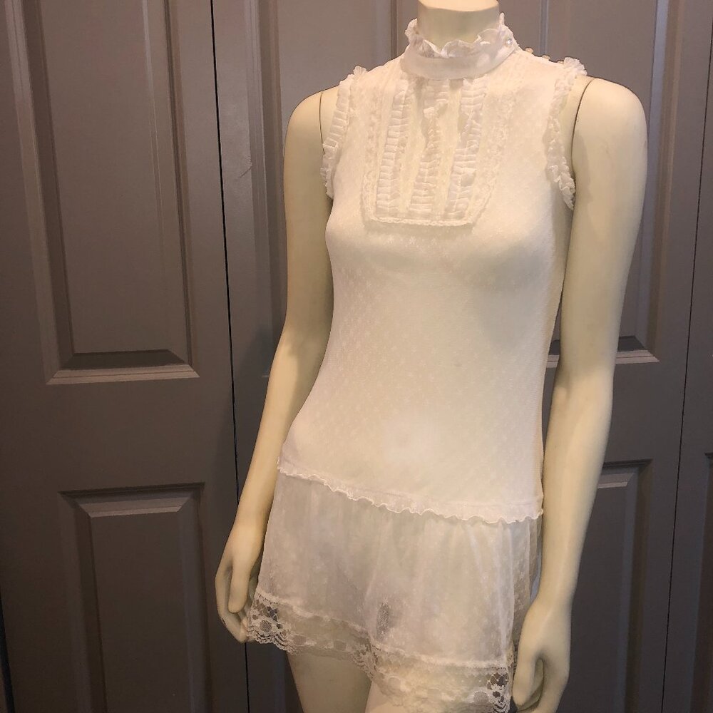 Free People Sheer Mesh Lace Mini Slip Dress Size S
